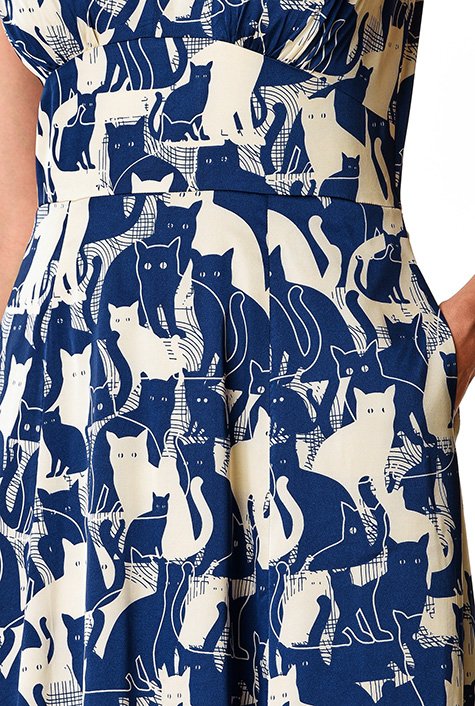 Cat printed dress best sale