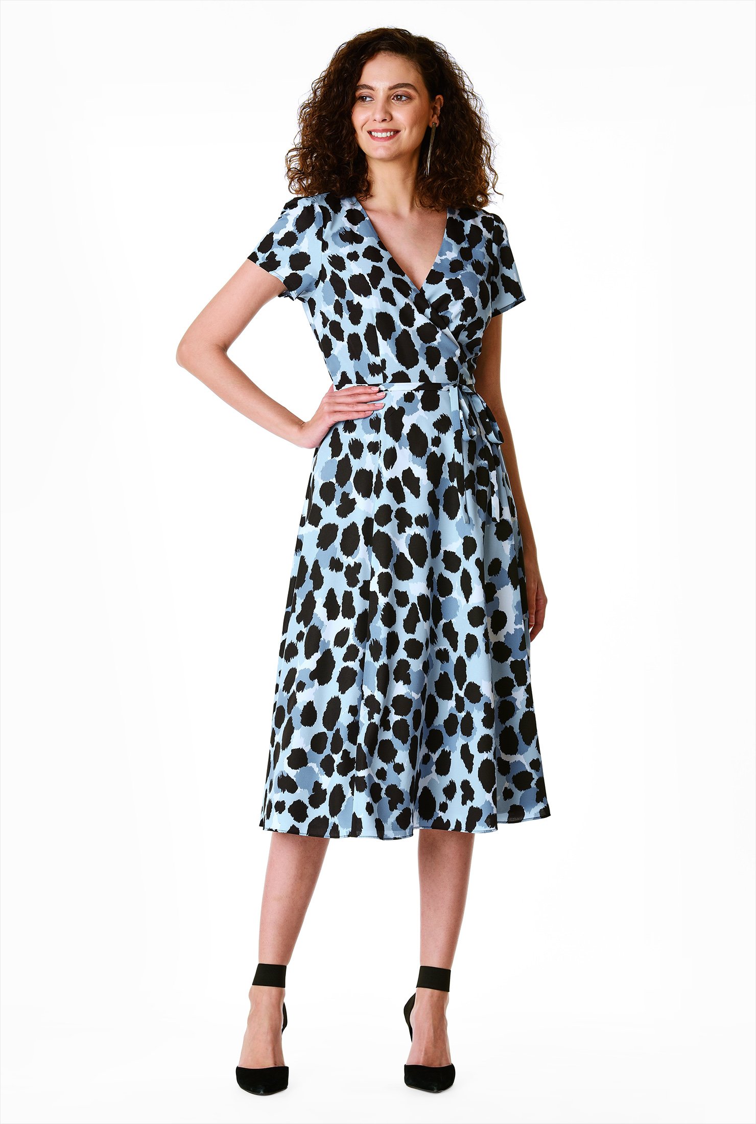 light blue animal print dress