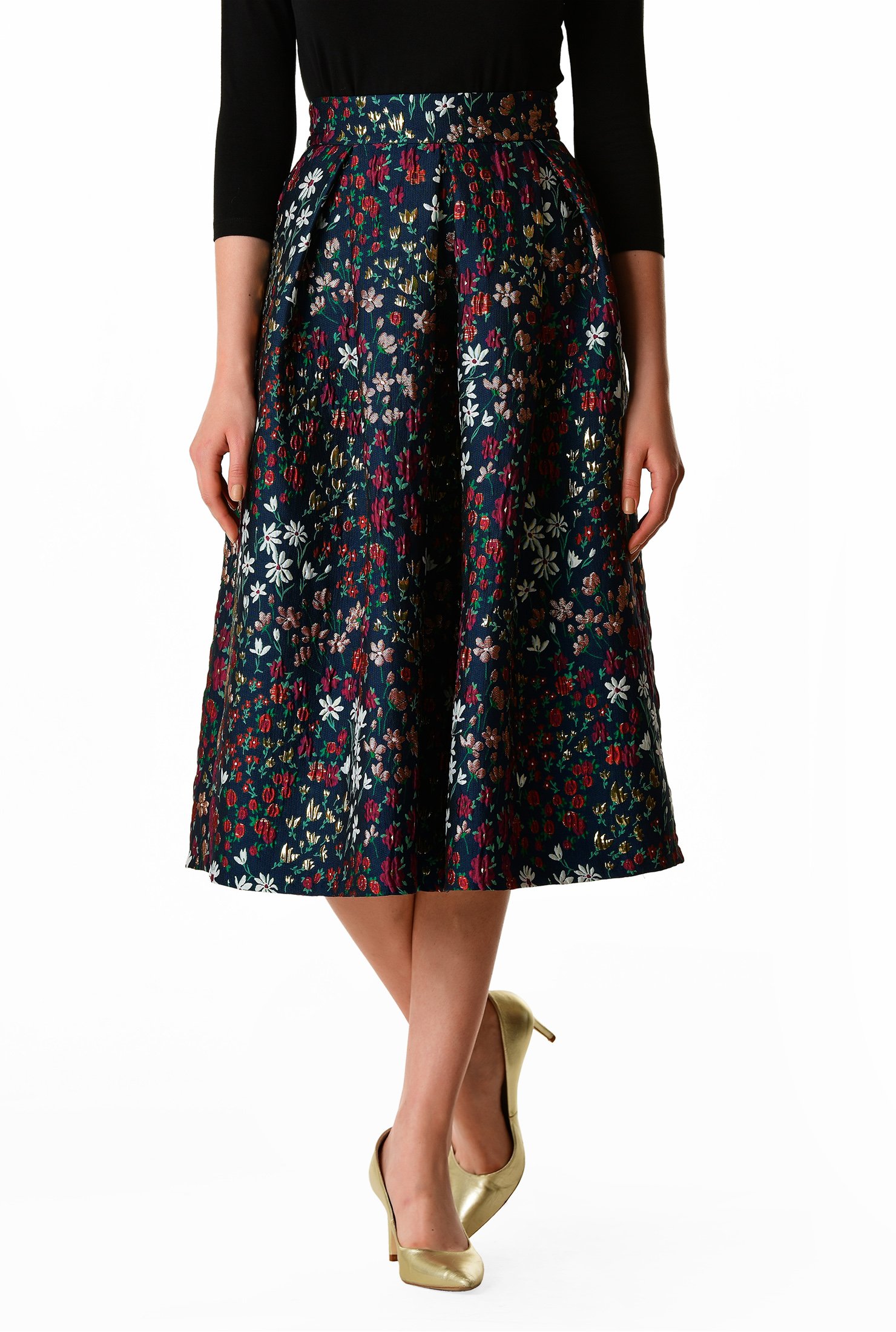 Shop Floral jacquard full skirt | eShakti