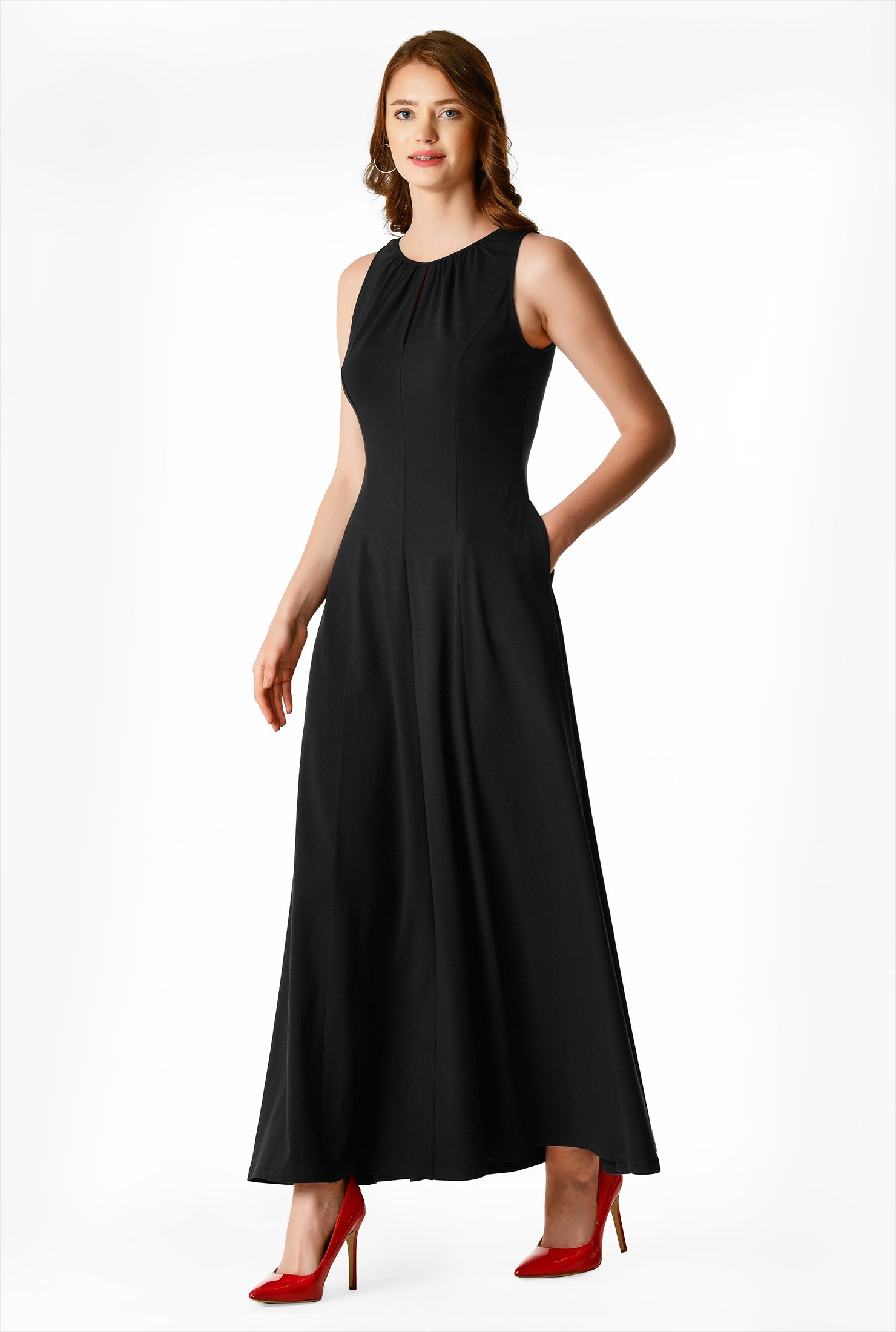 Shop Princess seamed cotton knit maxi dress | eShakti