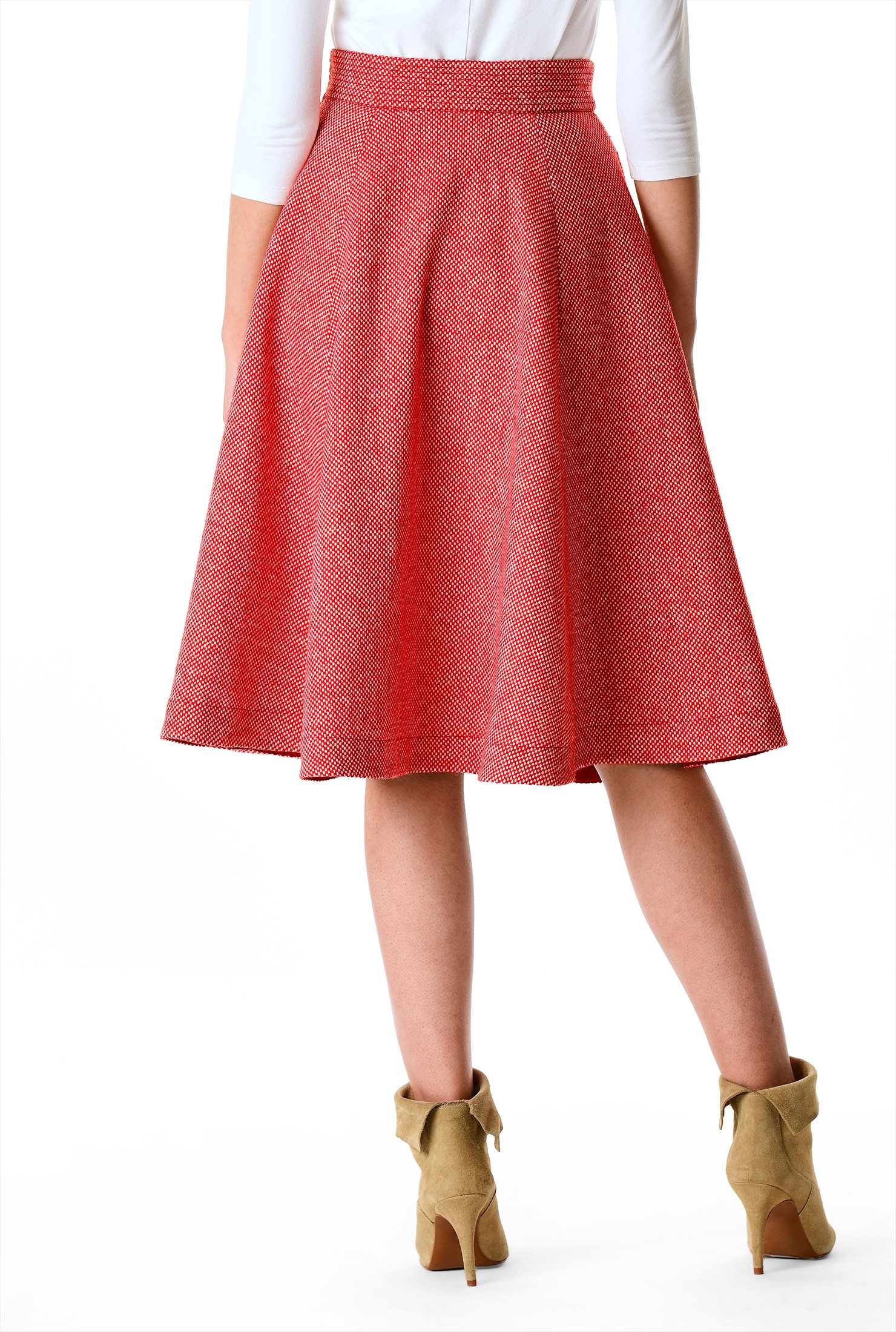 Shop Wool blend tweed flared skirt | eShakti