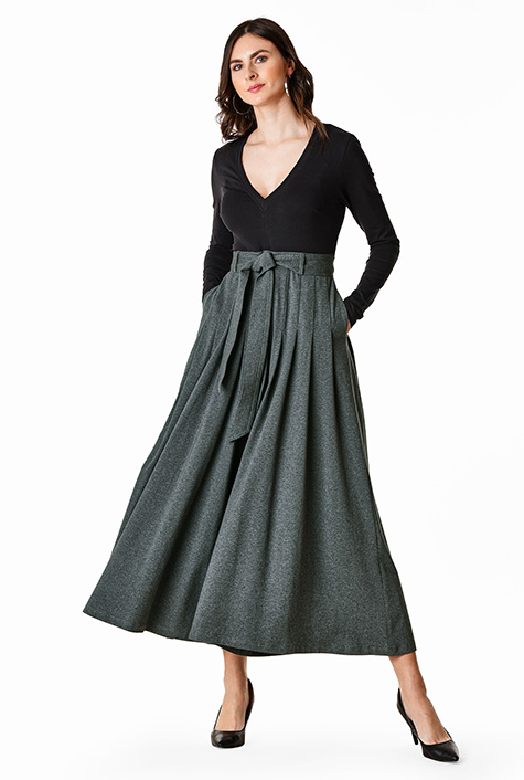 Shop Two-tone cotton jersey knit belted palazzo jumpsuit