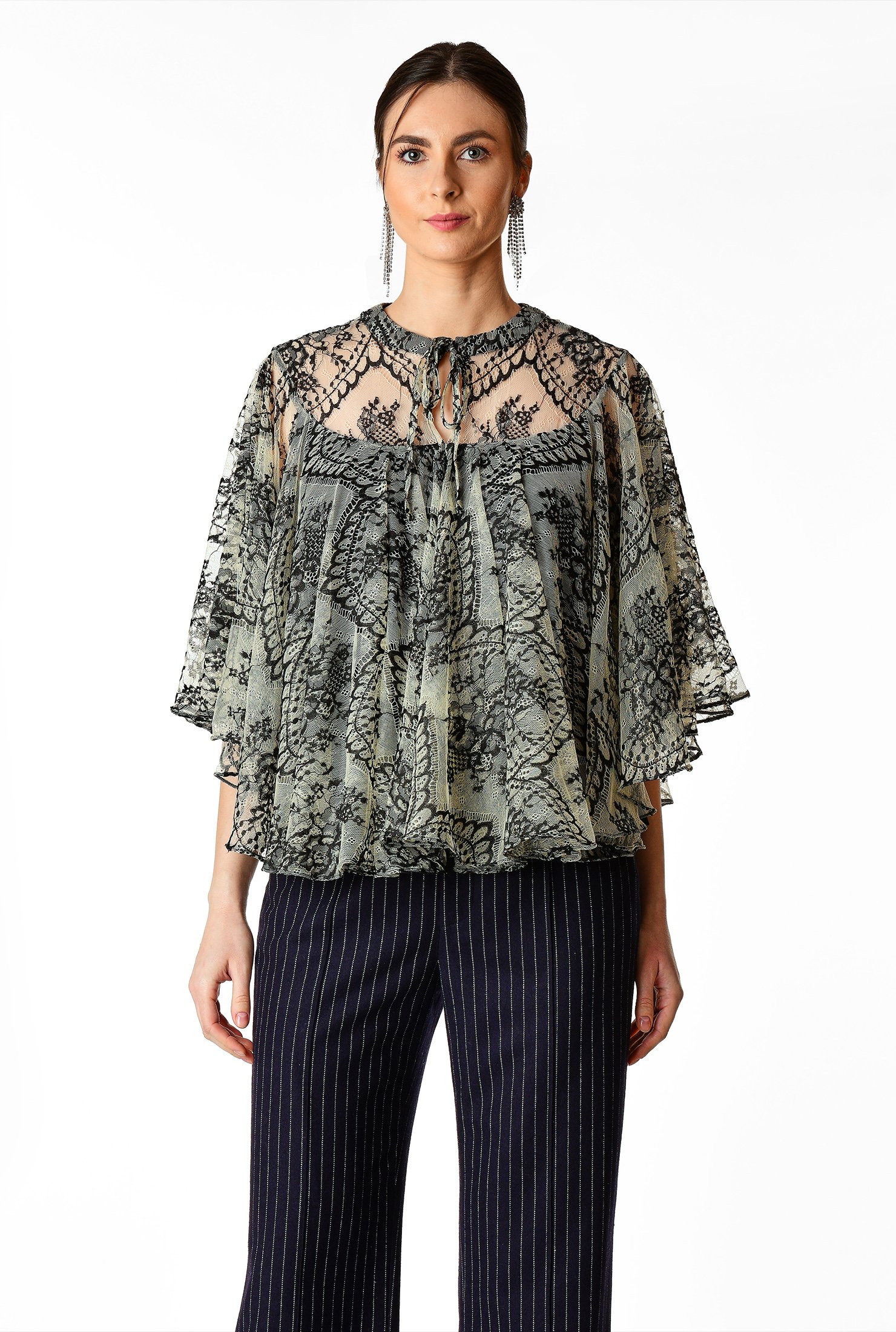 lace cape top