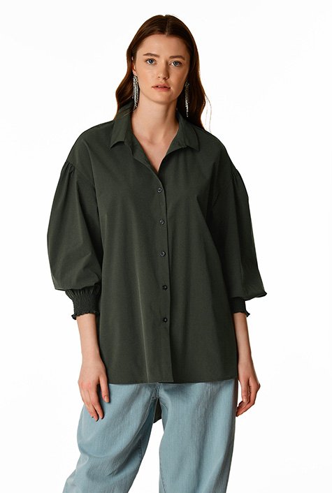 Shop Parachute fabric oversize high-low shirt | eShakti