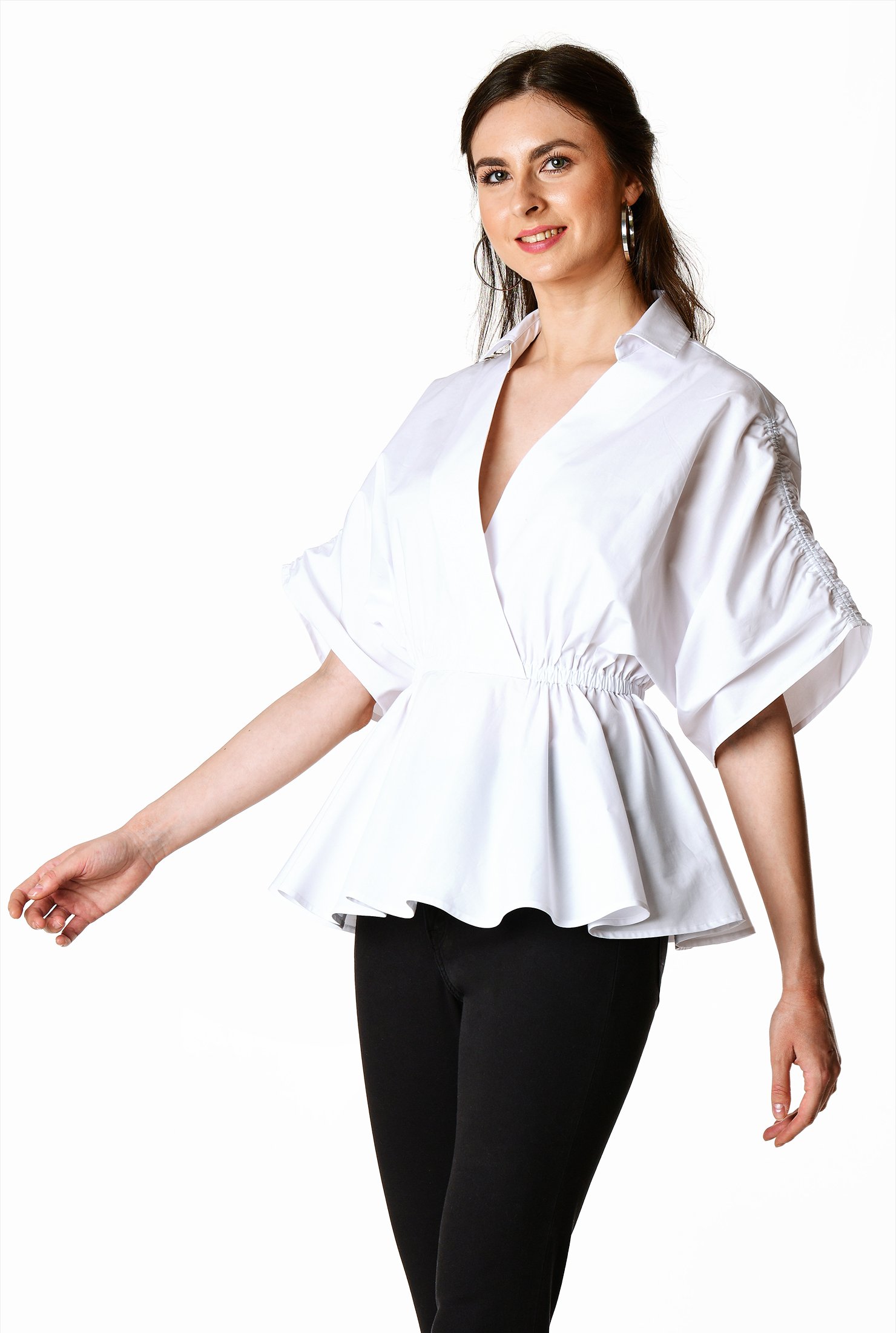 surplice peplum top