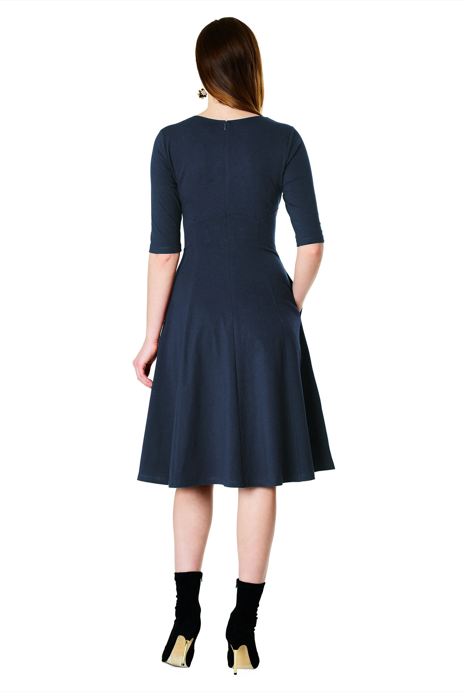 Shop Ruched bodice cotton knit dress eShakti