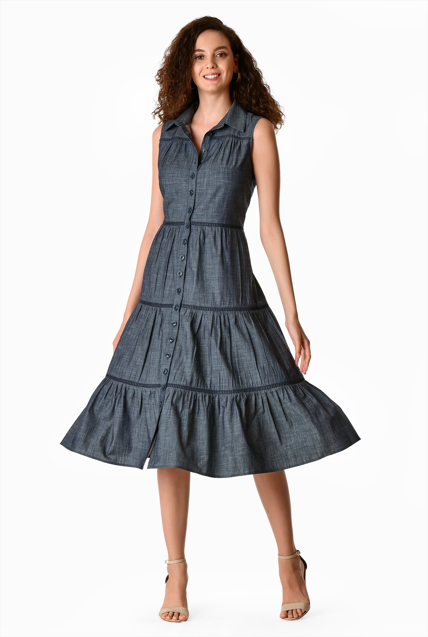 ruched shirtdress