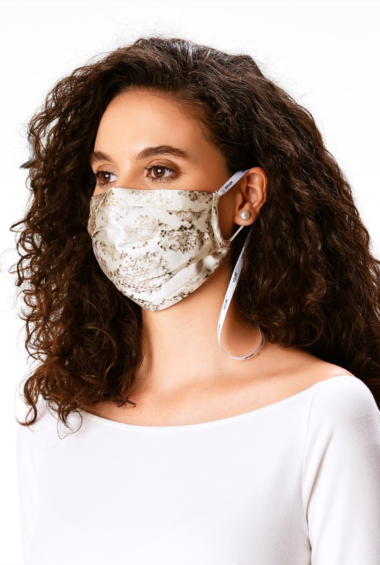 Shop Snake print satin pleated face mask | eShakti