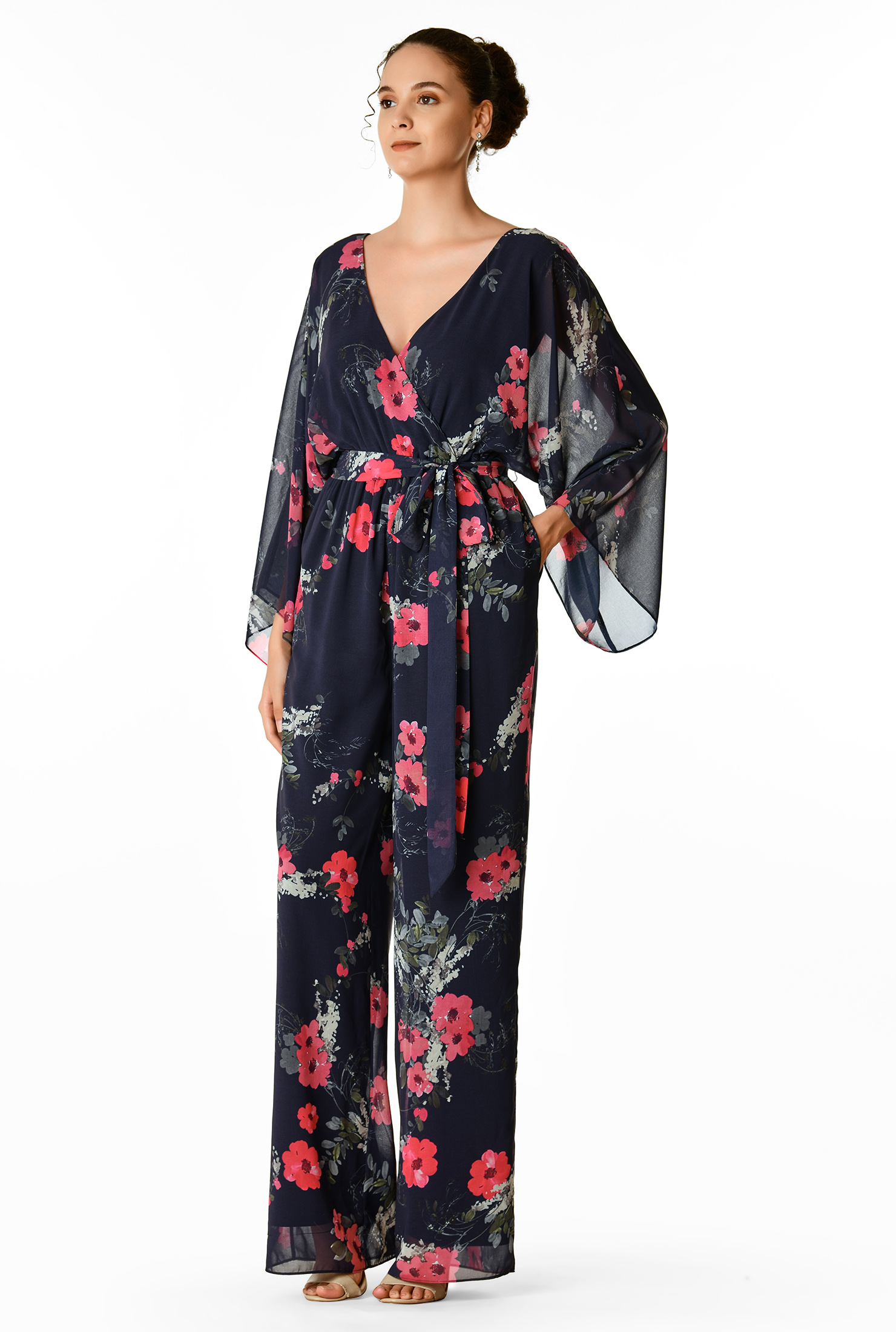 floral batwing jumpsuit