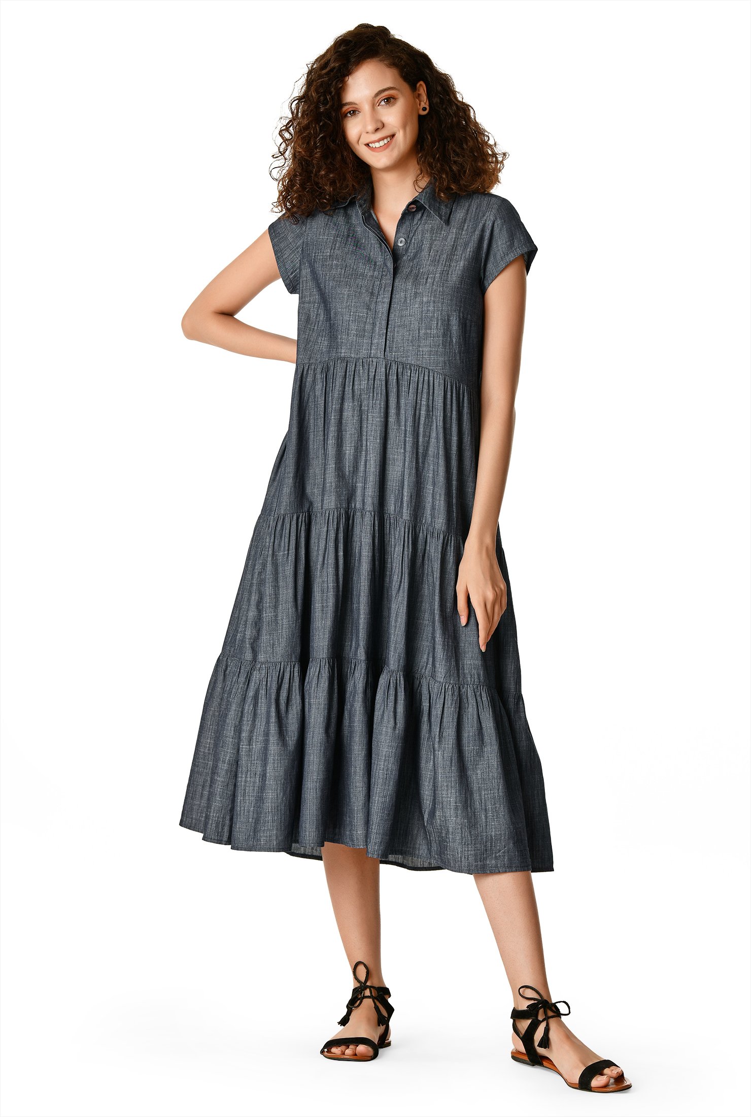 ruched shirtdress