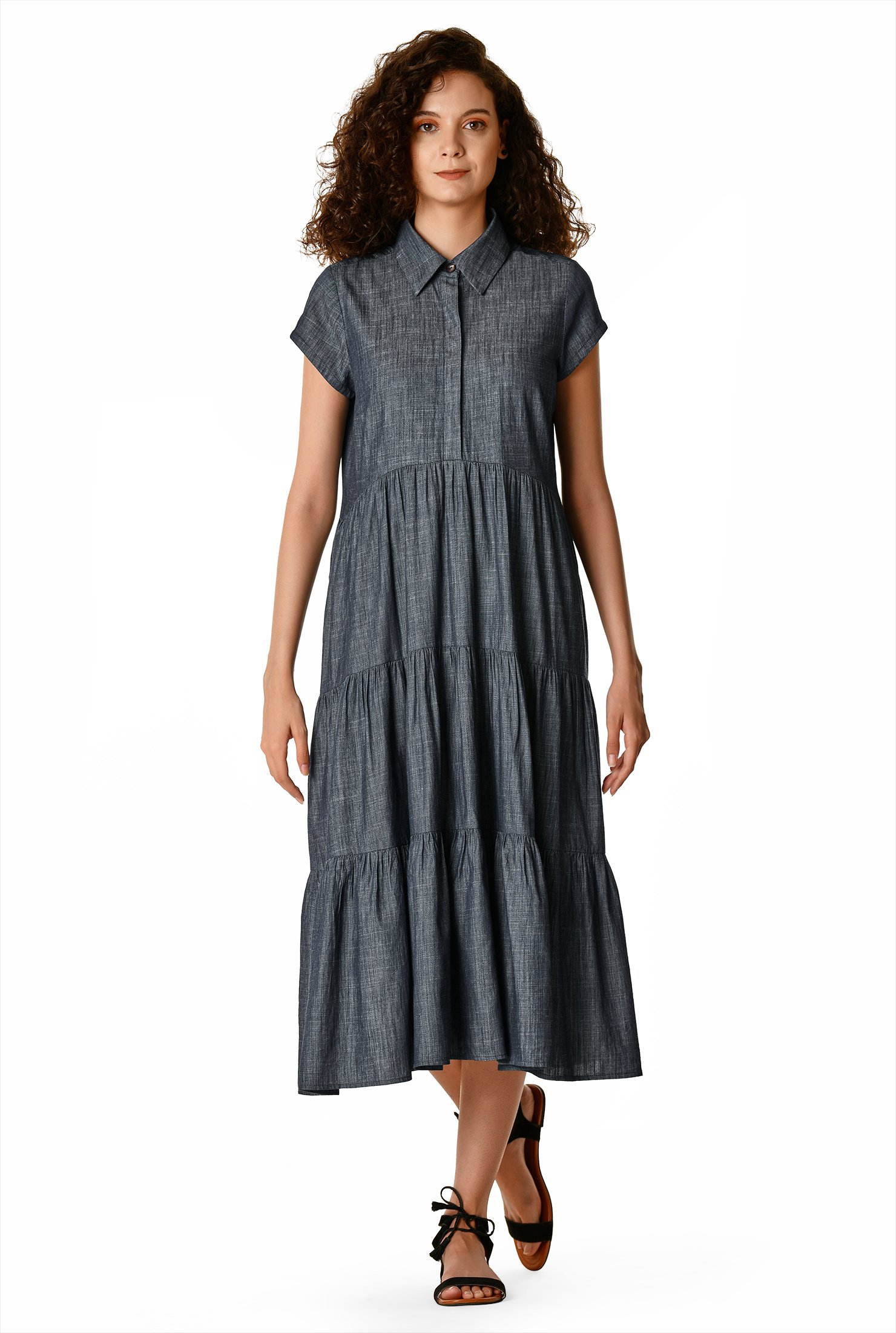 ruched shirtdress