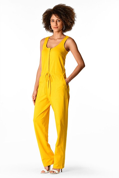 Cotton knit hot sale jumpsuit