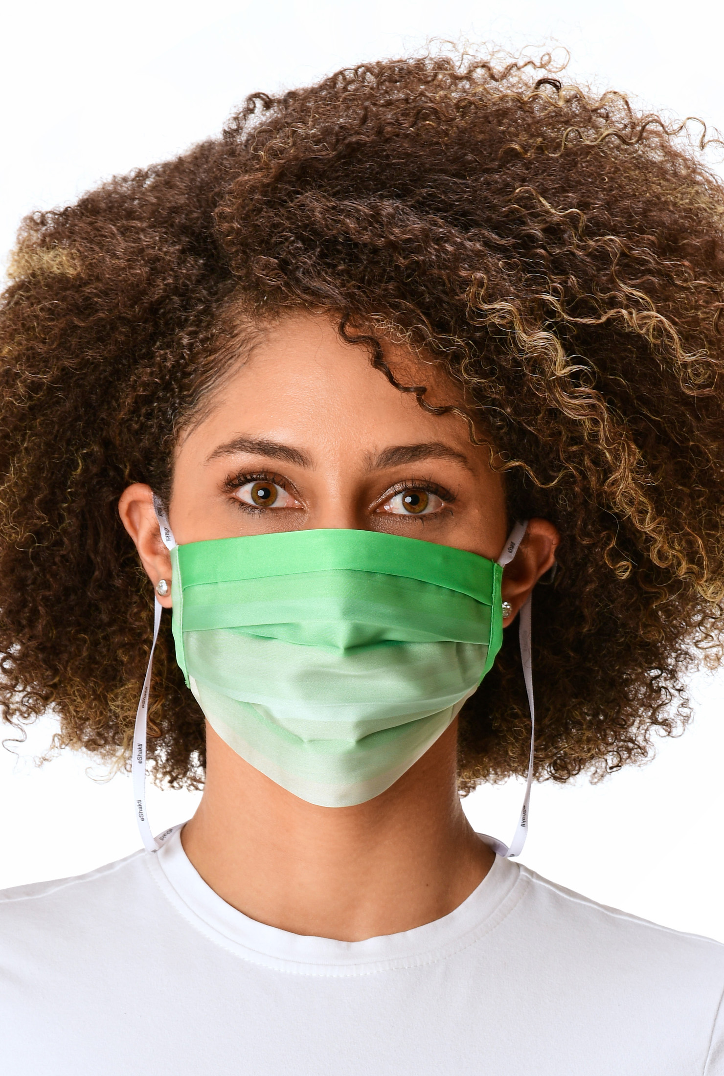 Shop Ombre print satin pleated face mask eShakti