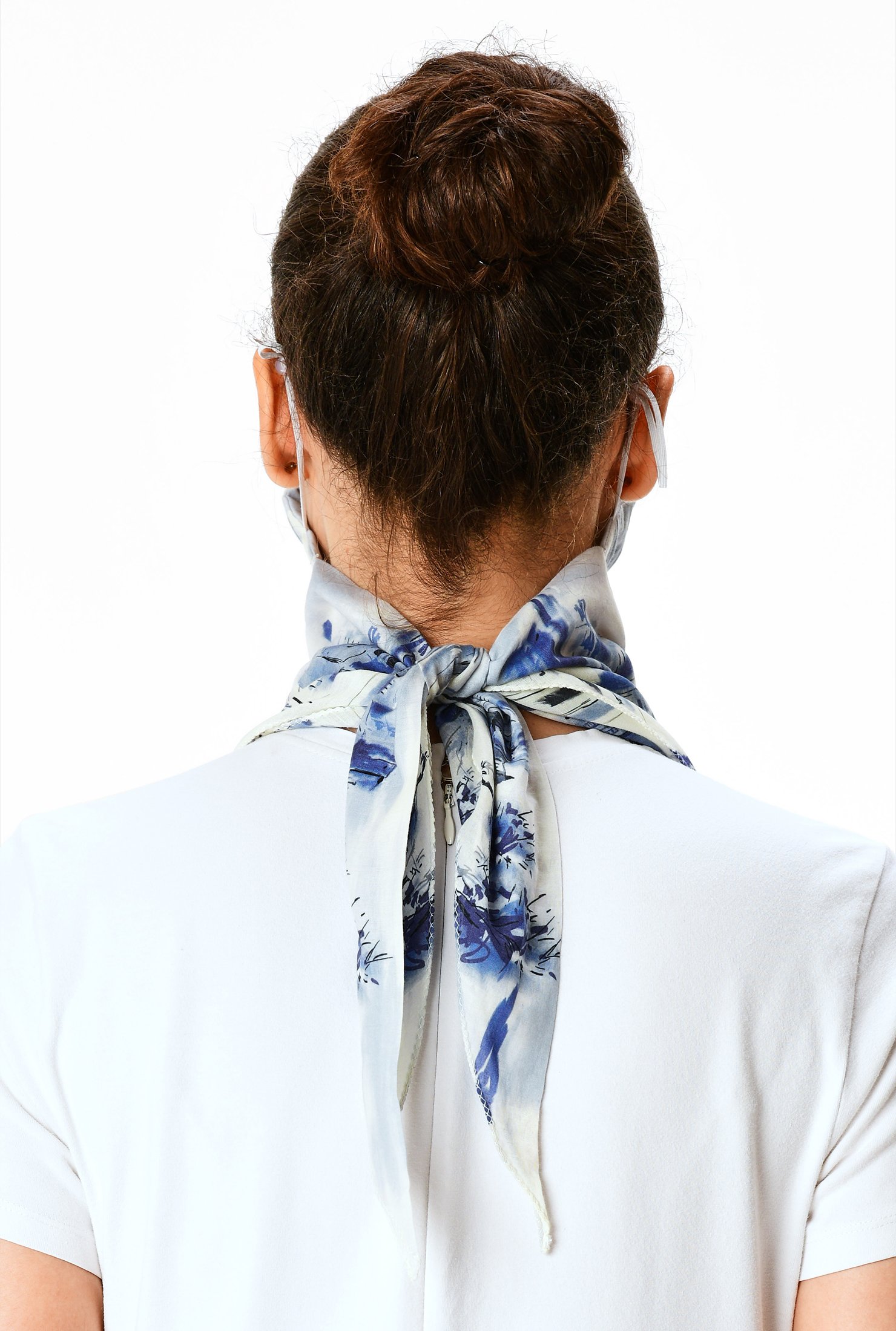 Shop Landscape print cotton voile scarf mask | eShakti