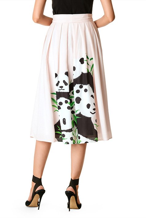 Shop Panda print crepe georgette skirt | eShakti