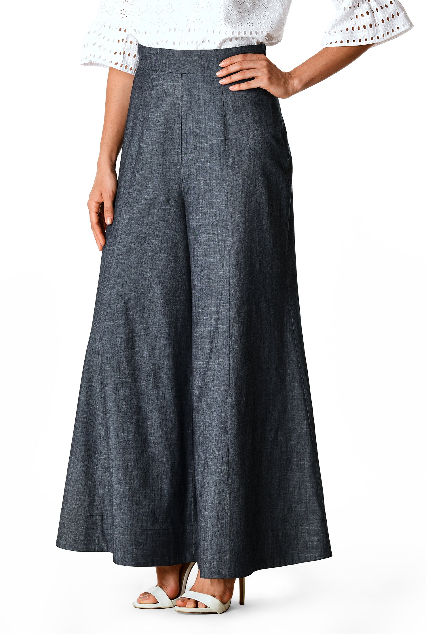 chambray palazzo pants