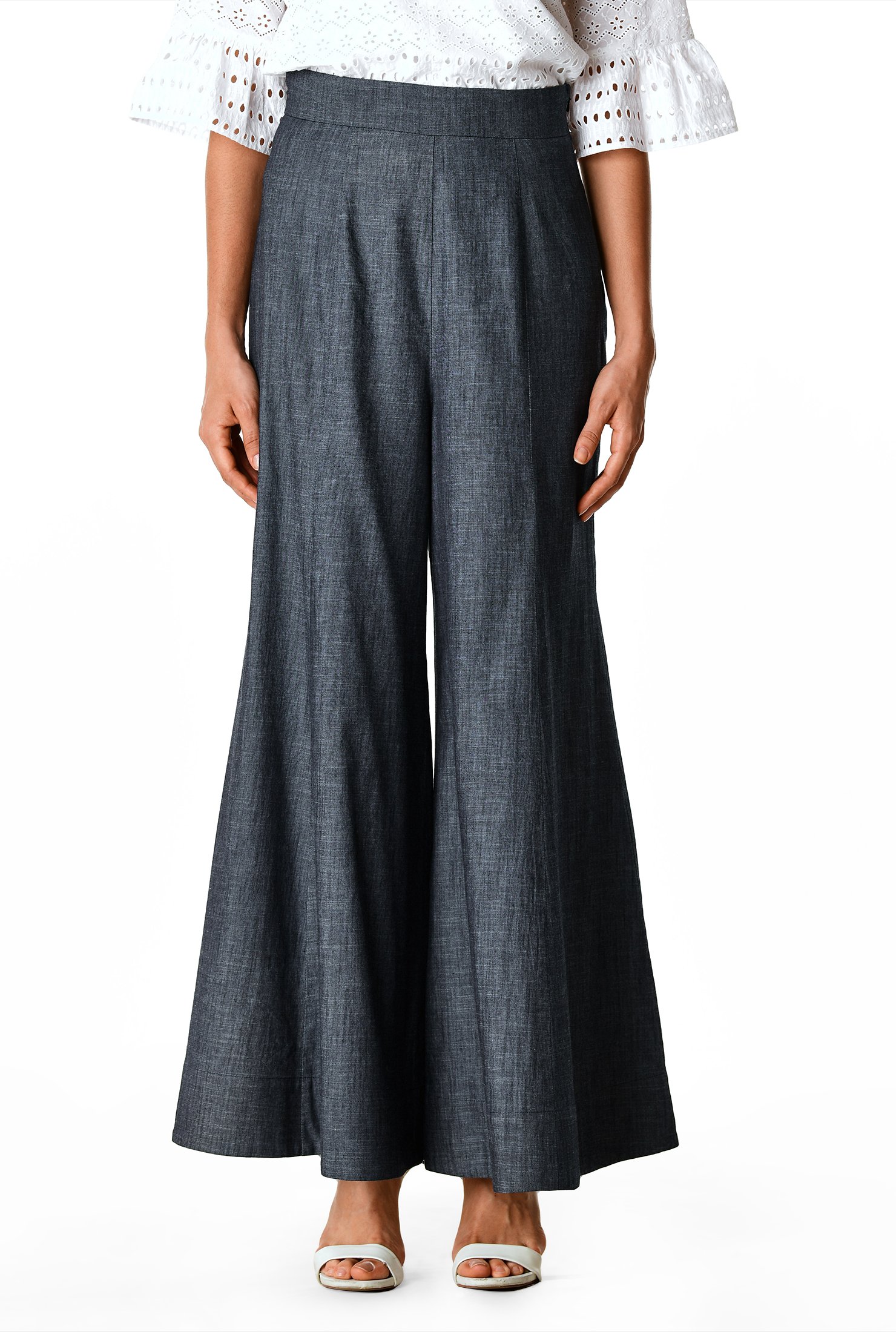 chambray palazzo pants