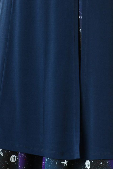 Shop Jersey knit tunic and constellation print georgette