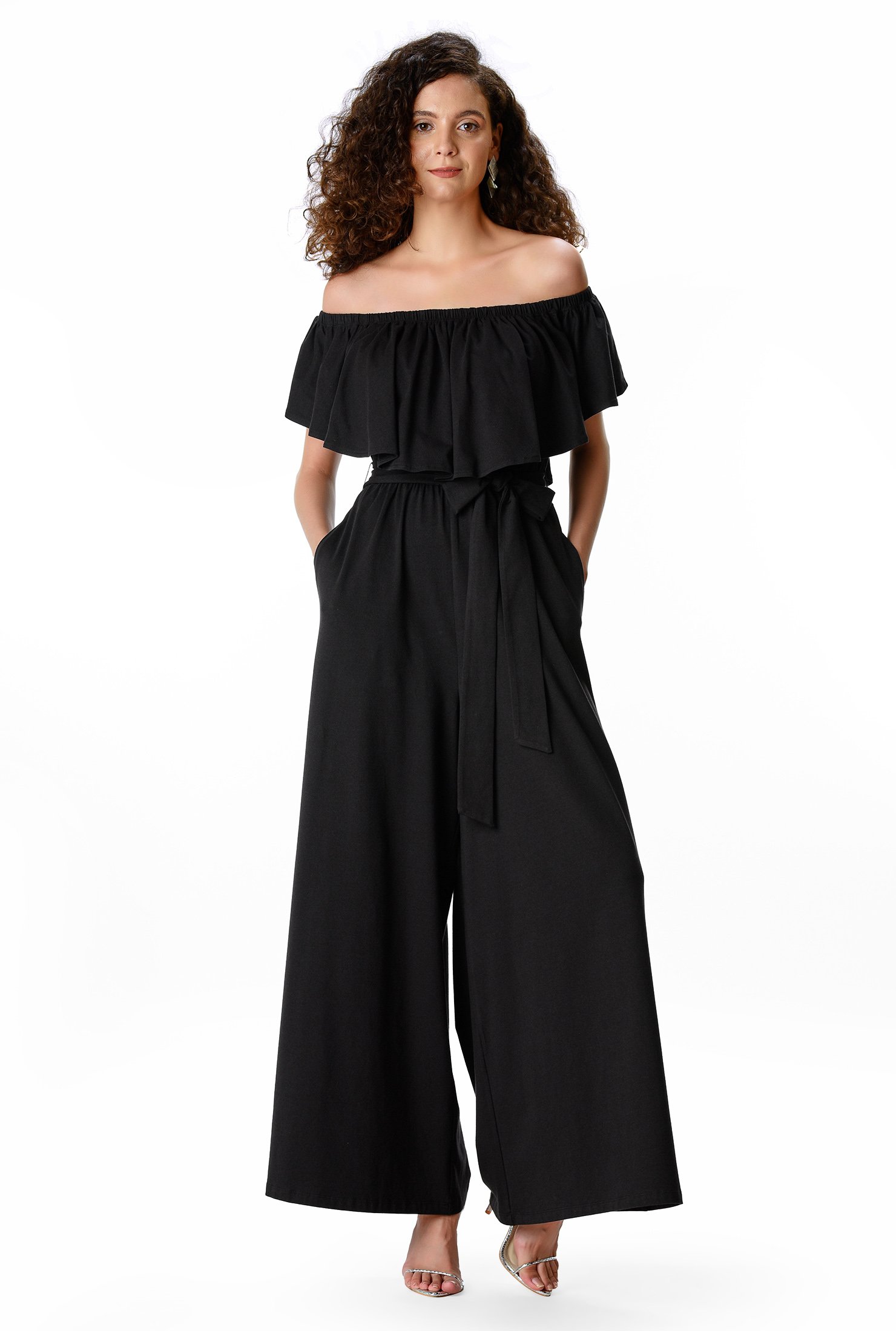 off shoulder palazzo jumpsuit