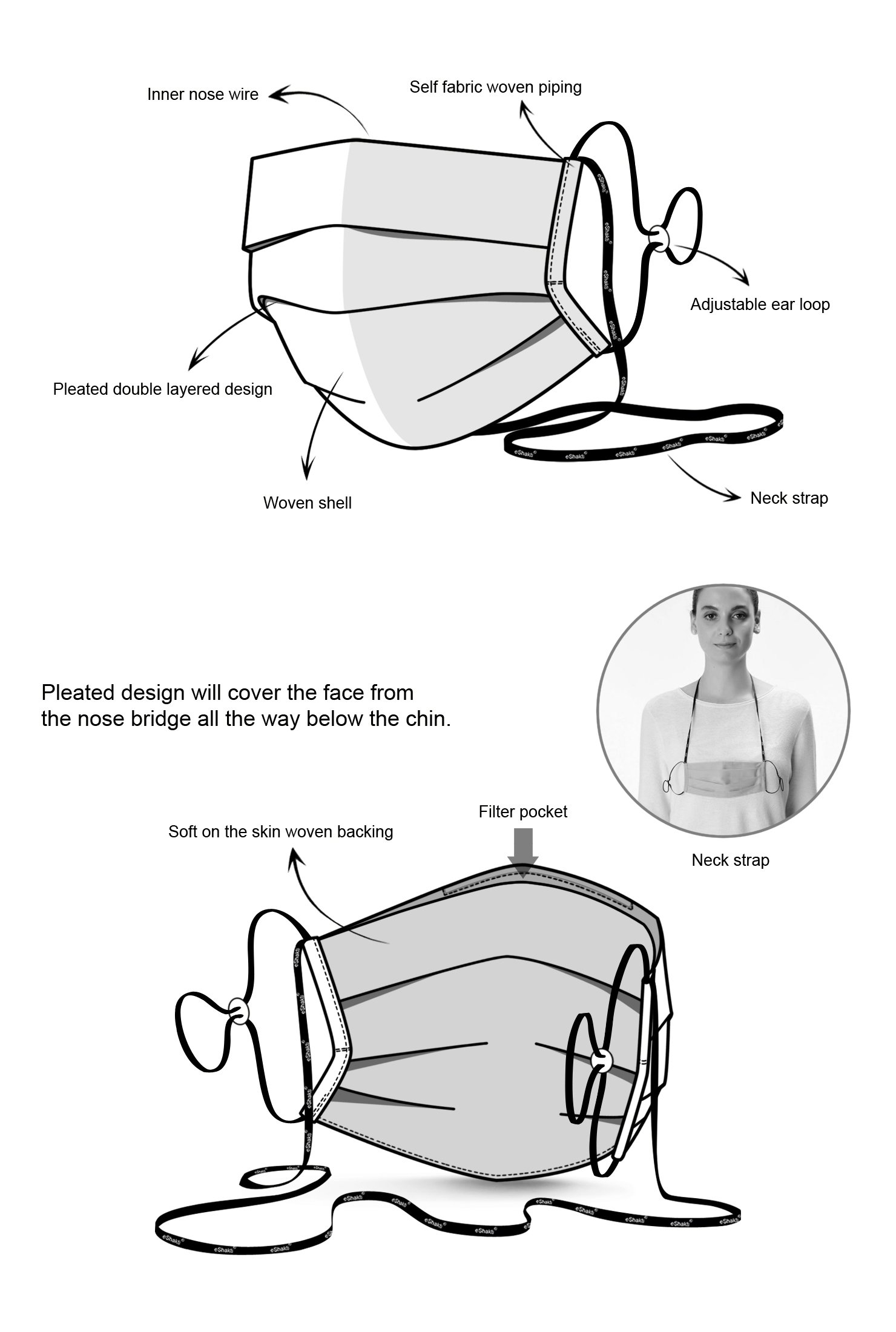 Shop Dobby Cotton Check Pleated Face Mask Eshakti Pencil sketching tutorial for beginners. shop dobby cotton check pleated face