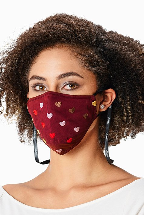 red heart face mask