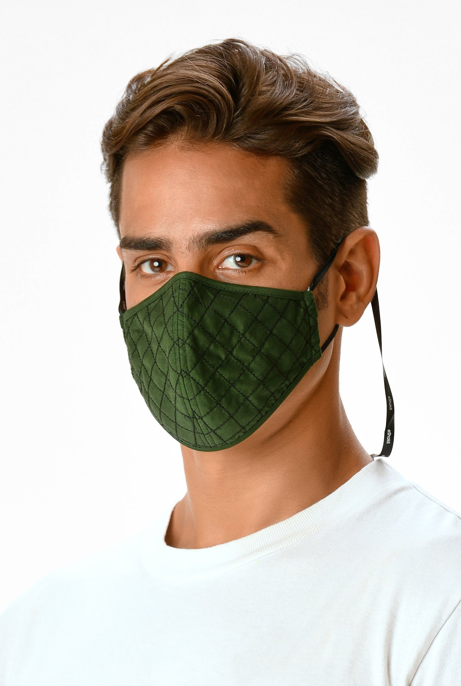 Shop Mens cotton shaped face mask - Set 