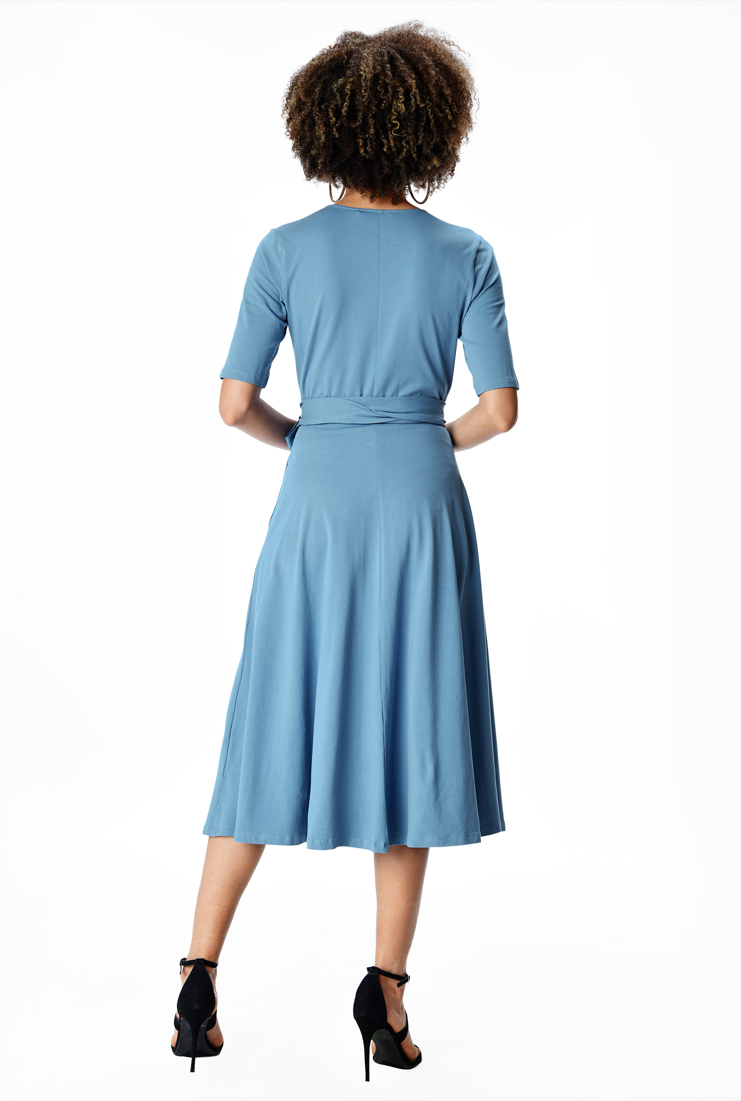 Shop Cotton jersey knit wrap dress eShakti