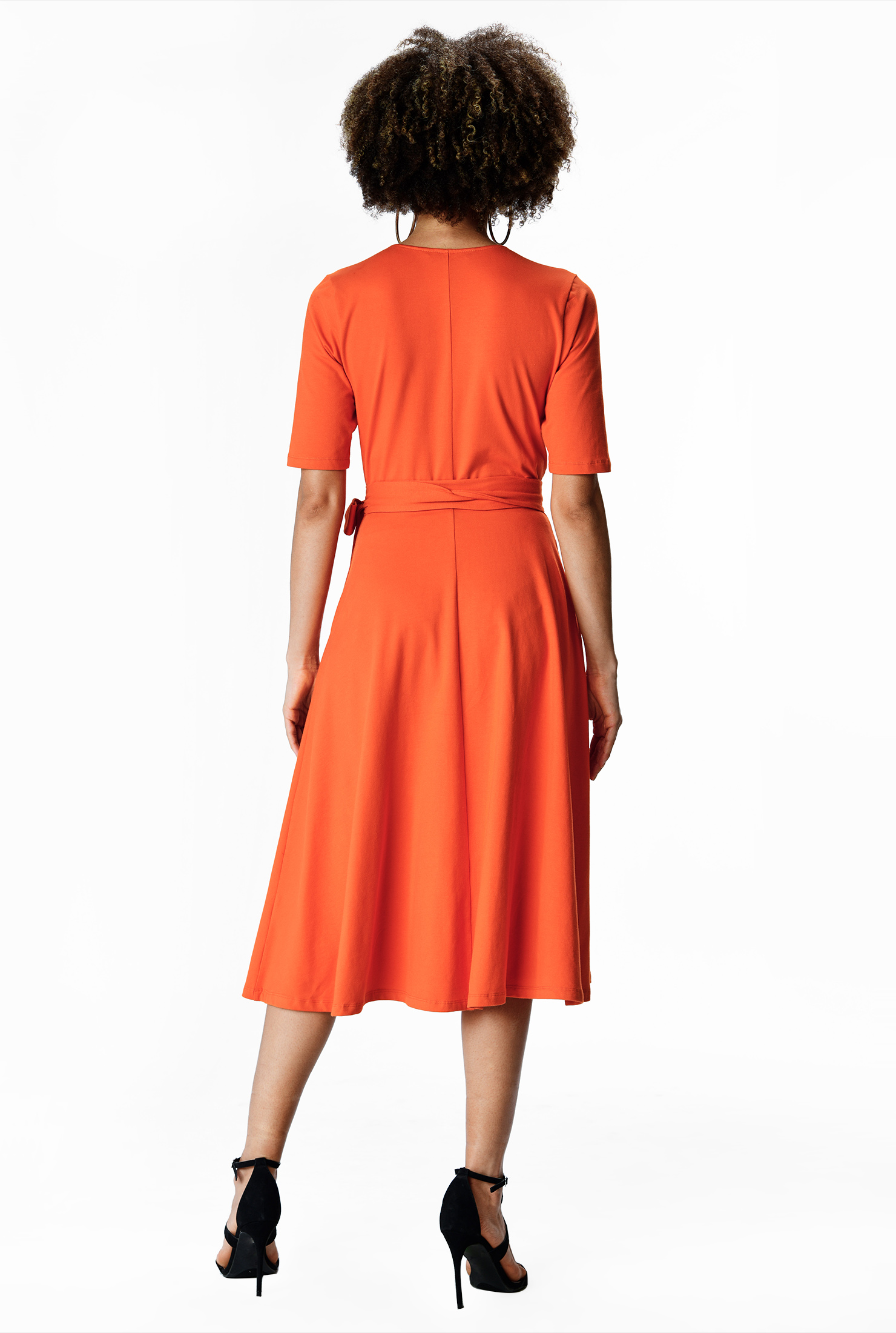 Shop Cotton jersey knit wrap dress eShakti