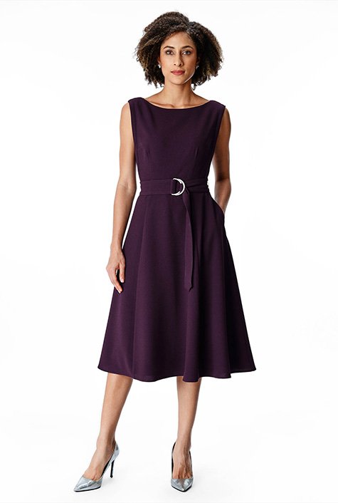 Calvin Klein CALVIN KLEIN Womens Light Purple Floral Short Sleeve Off  Shoulder Knee Length Shift Dress 2