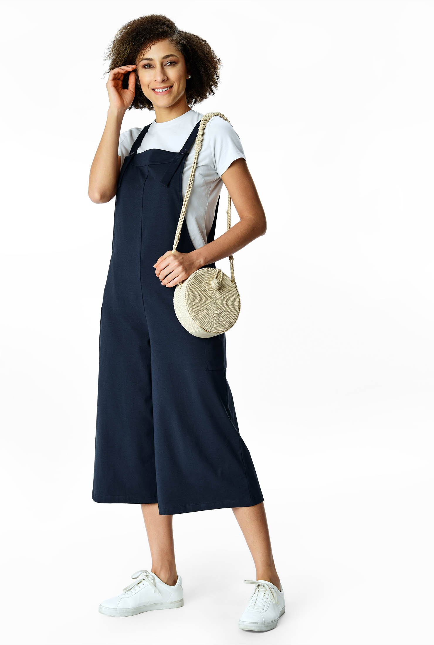 jersey knit overalls