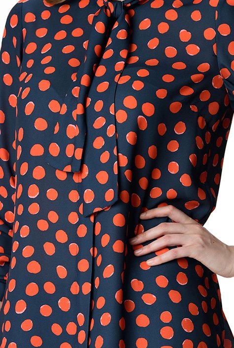 Red Polka Dot Cut Out Blouse