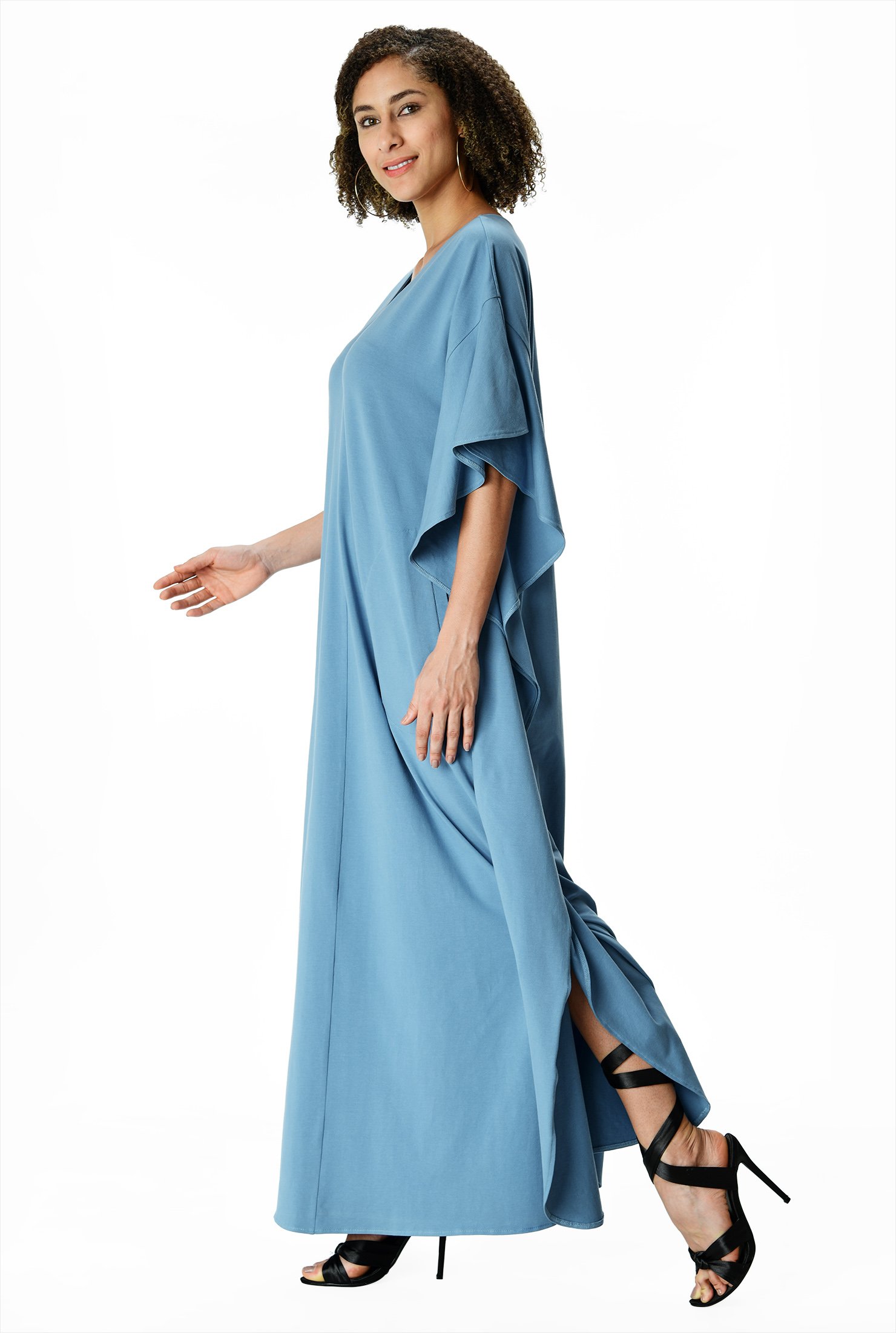 Shop Cotton jersey maxi kaftan eShakti