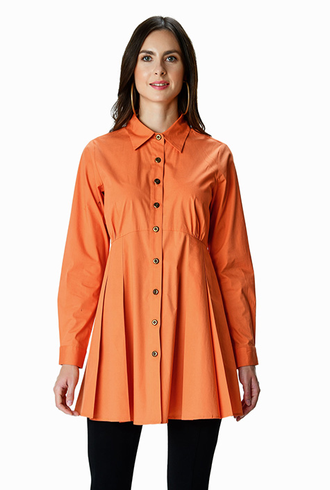 Shop Cotton poplin peplum tunic shirt | eShakti