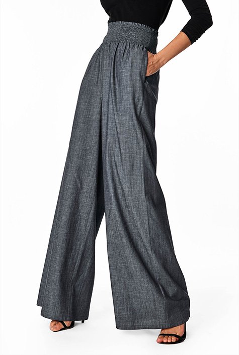Vintage Striped Wide Trousers for Women 2024 Autumn High Waist