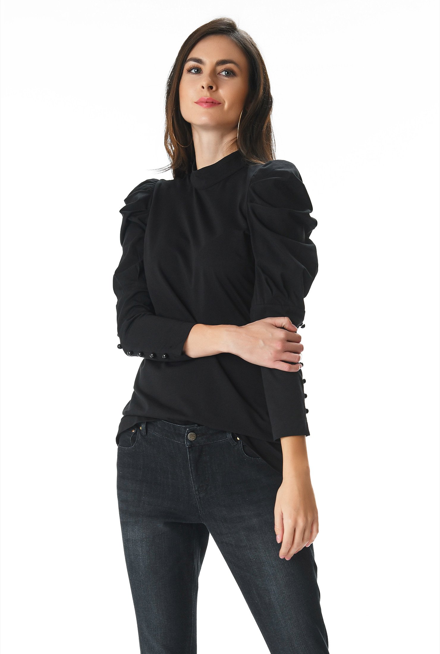 Shop Juliet sleeve cotton jersey top | eShakti