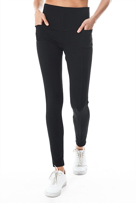 High waist pocket ponte leggings