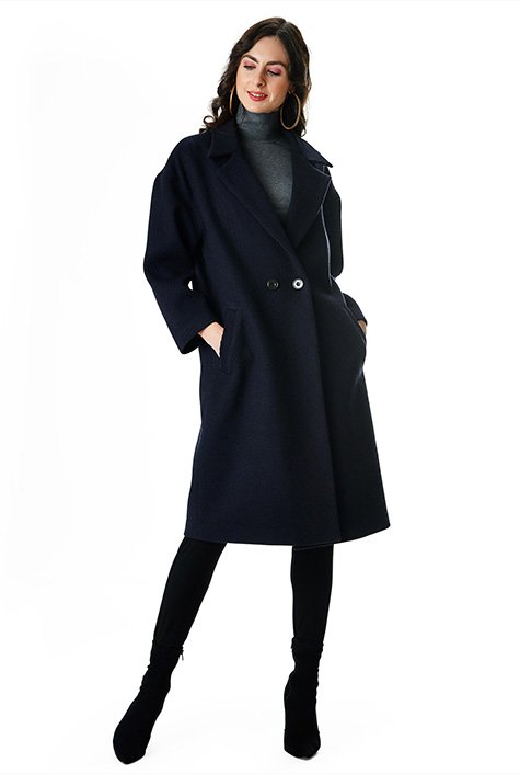 Shop Textured rib stripe double cloth coat | eShakti