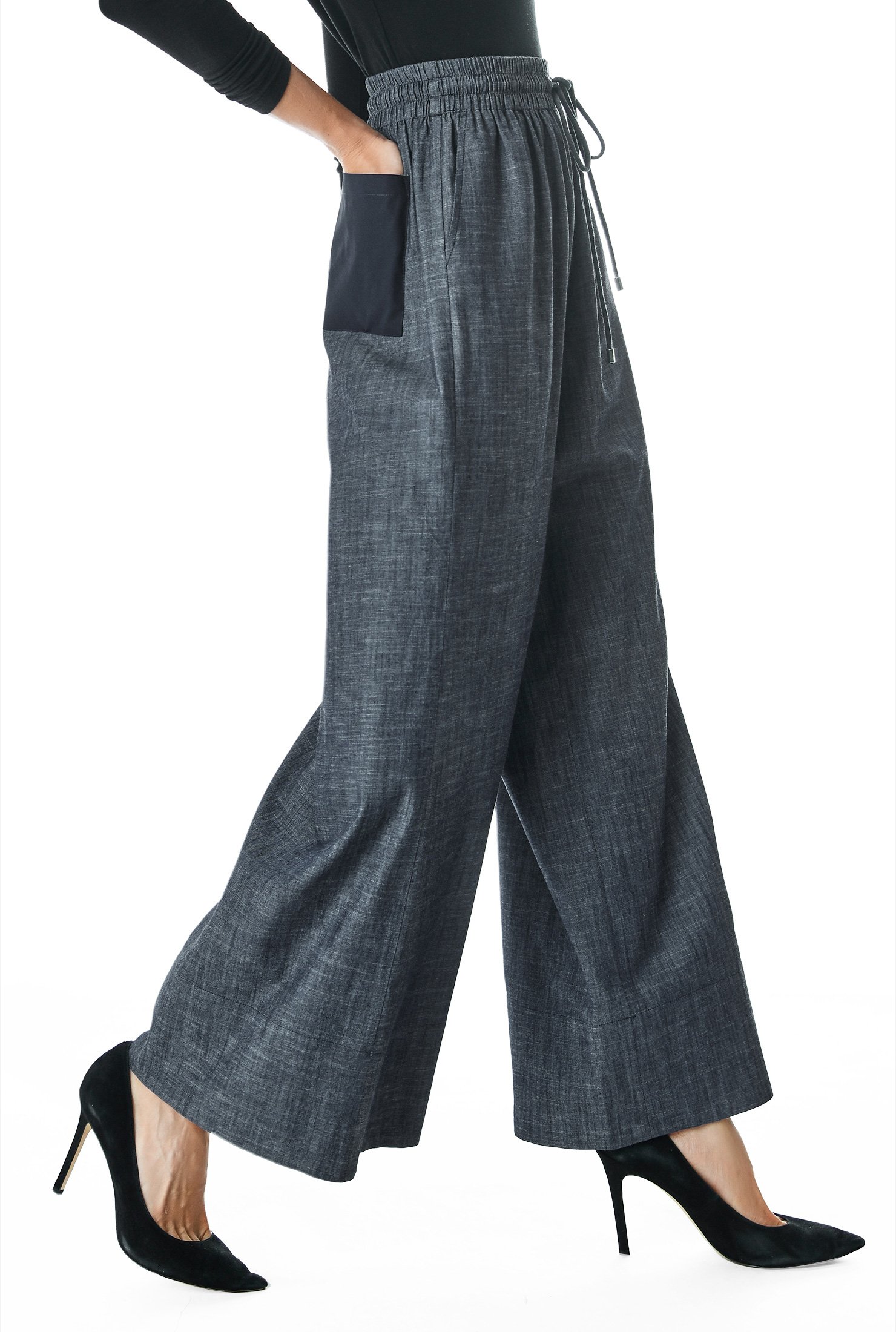 chambray palazzo pants