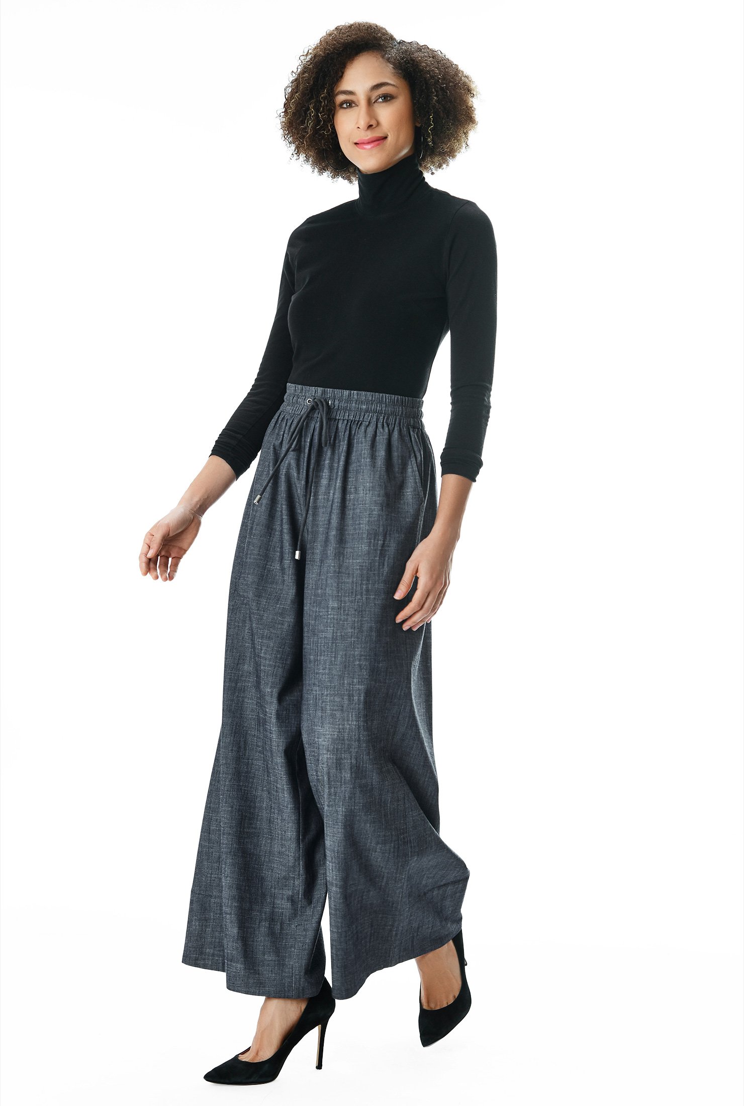 chambray palazzo pants