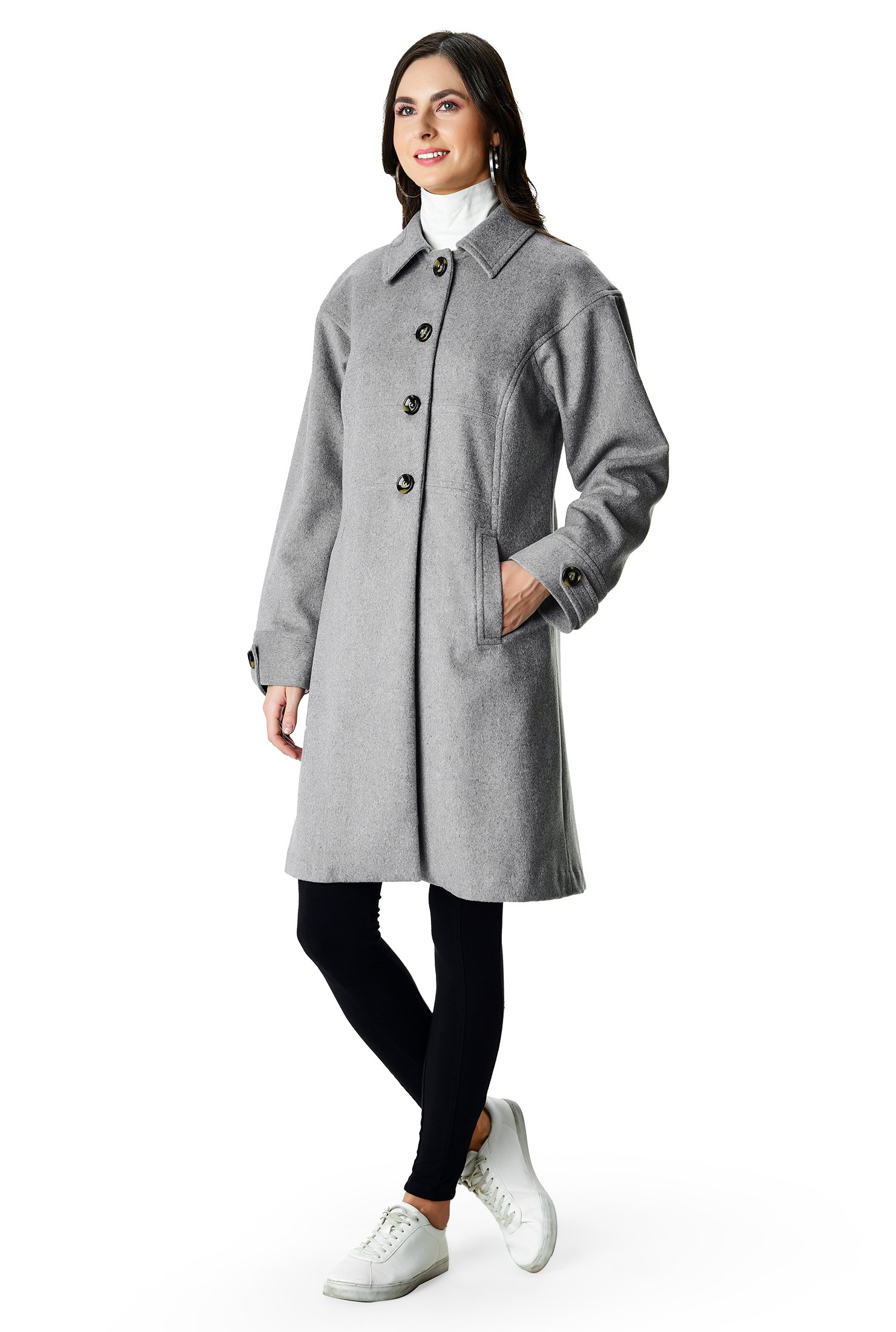 Shop Wool blend felt coat | eShakti