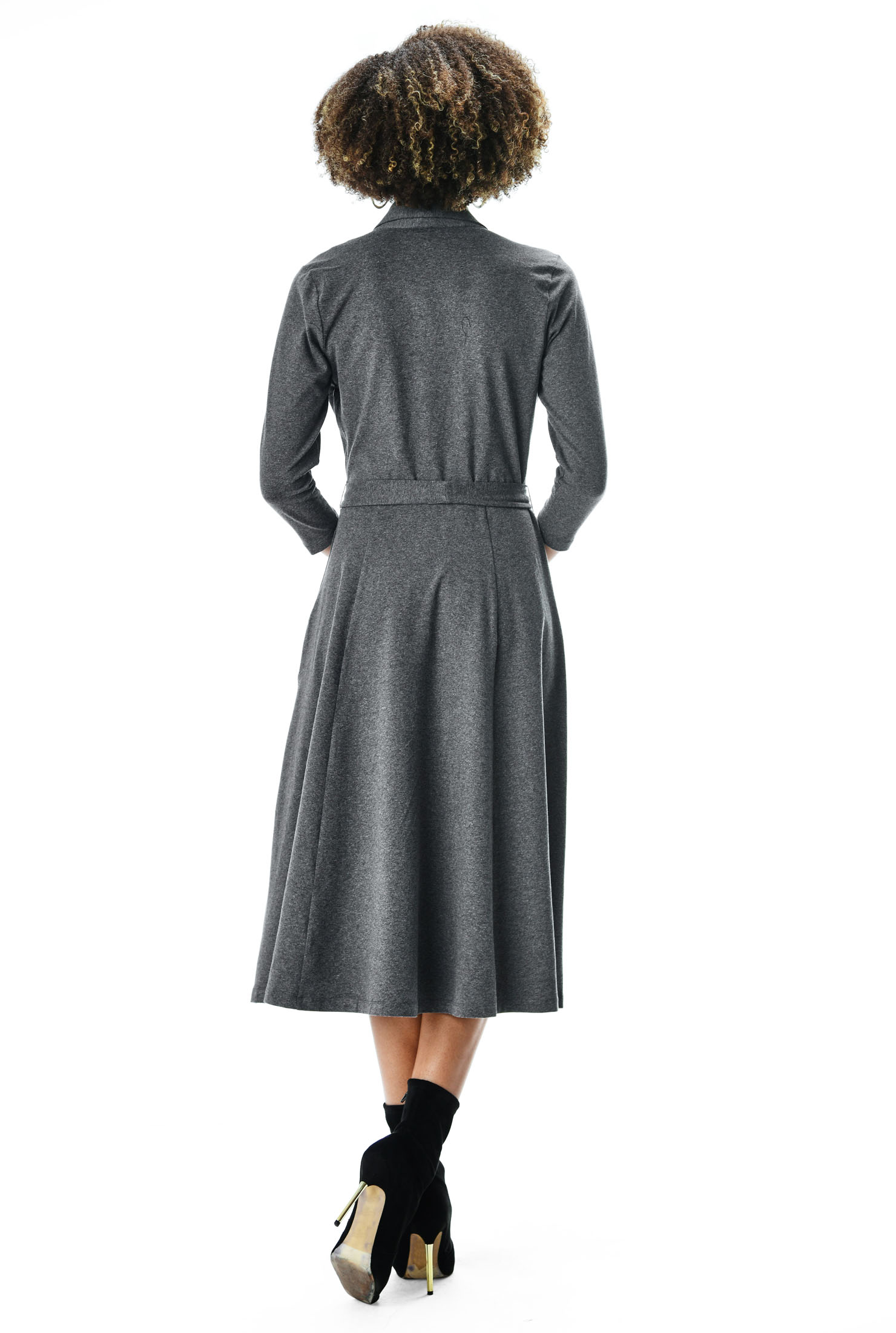 Shop Cotton jersey wrap midi dress eShakti