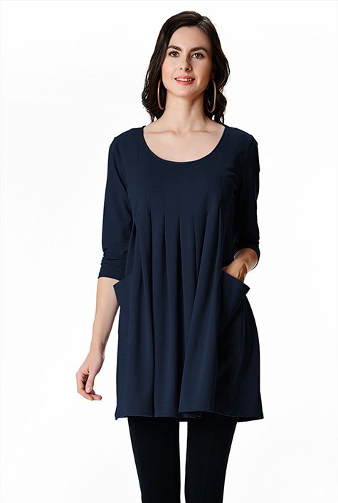 Shop Pleated cotton jersey top | eShakti