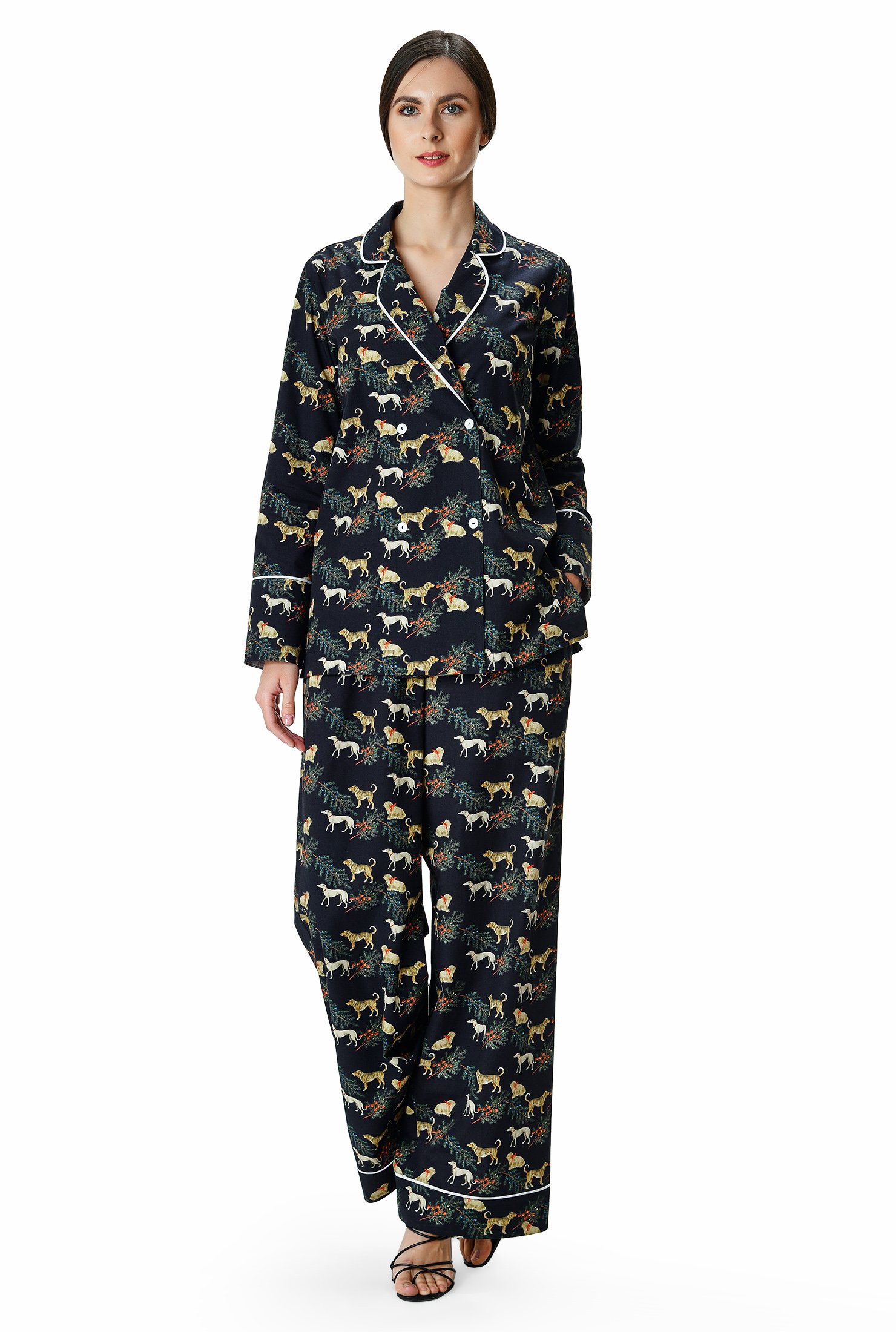 Printed Cotton Poplin Pajama Set