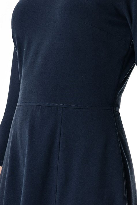 Shop Cotton jersey knit fit-and-flare dress | eShakti