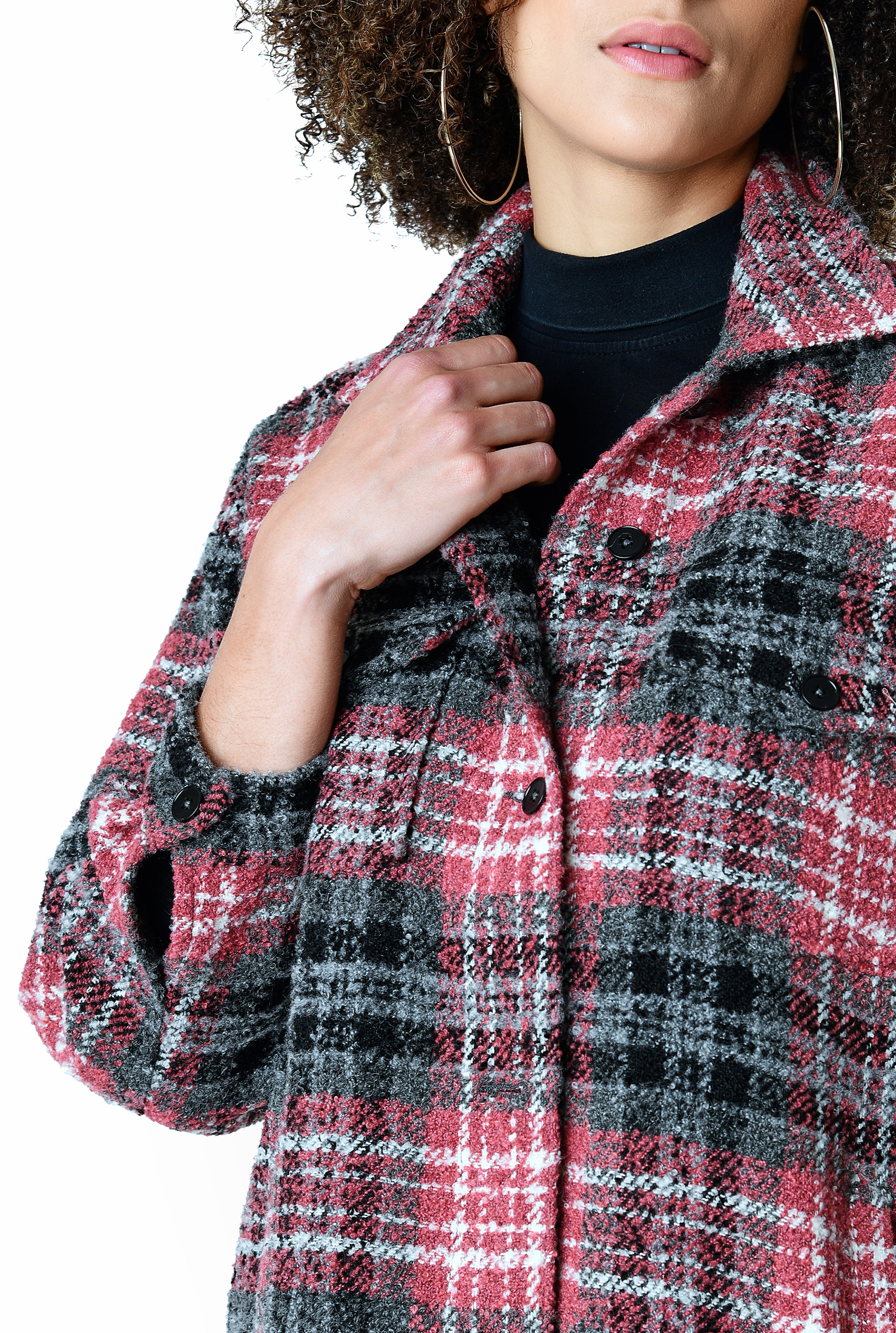 boucle high neck shirt
