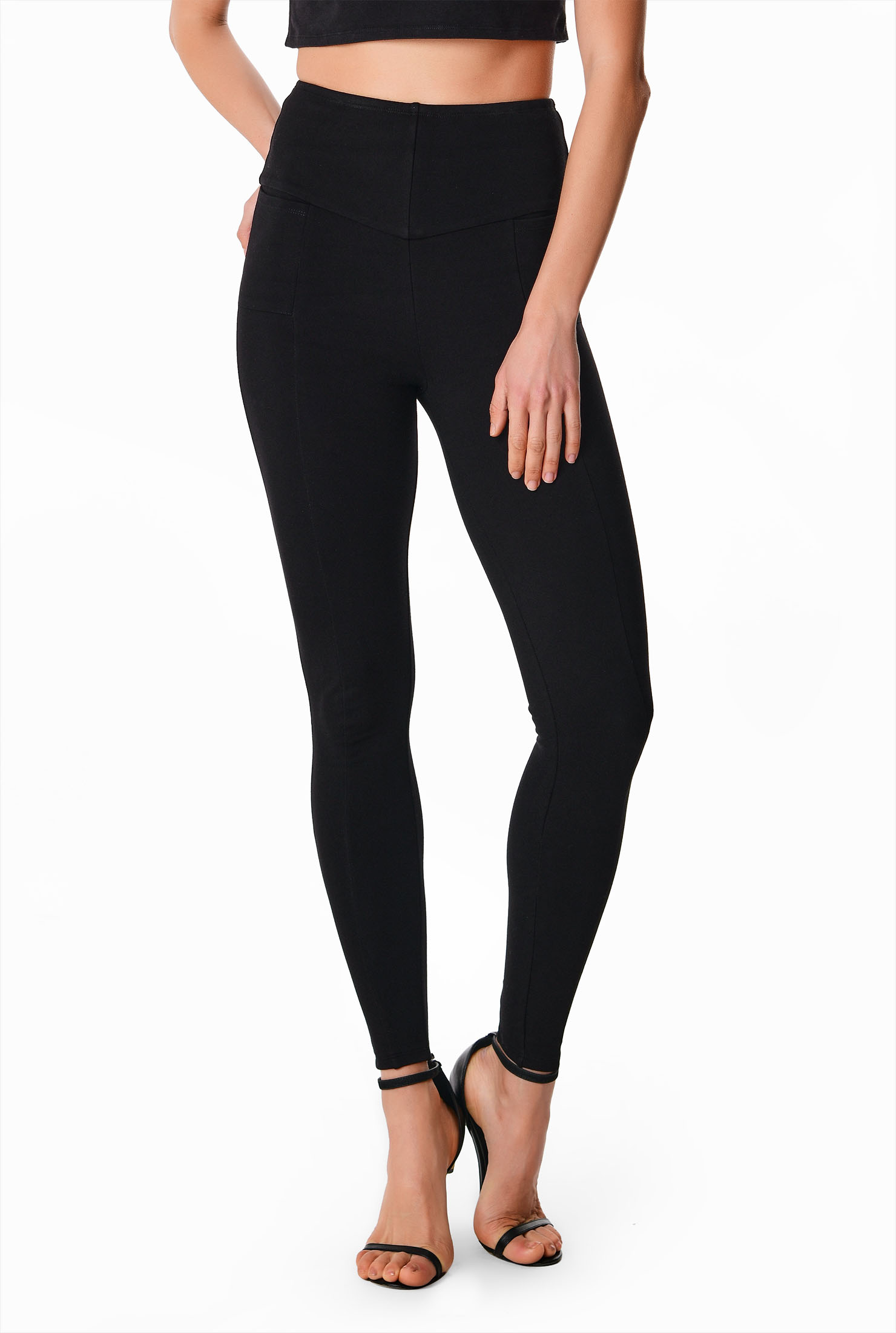 Shop High waist pocket ponte leggings eShakti