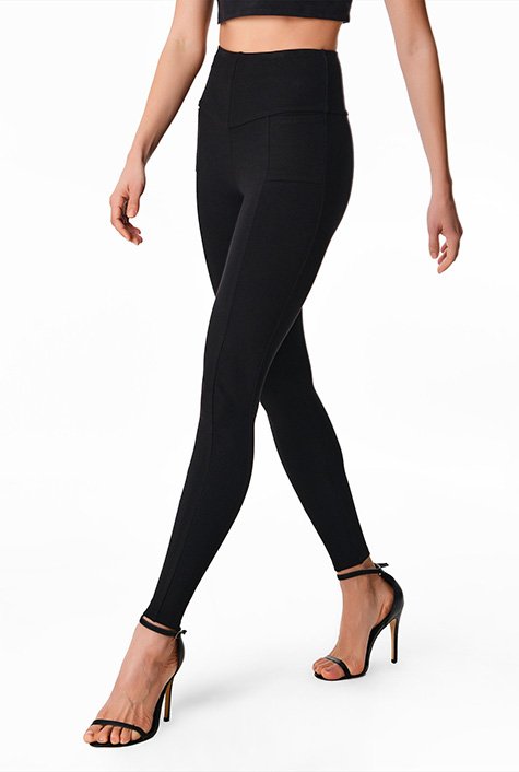 Buy Tagoo Dress Pants for Women Business Casual High Waisted Stretchy  Skinny Office Work Ponte Leggings with Pockets, Black, Medium at Amazon.in