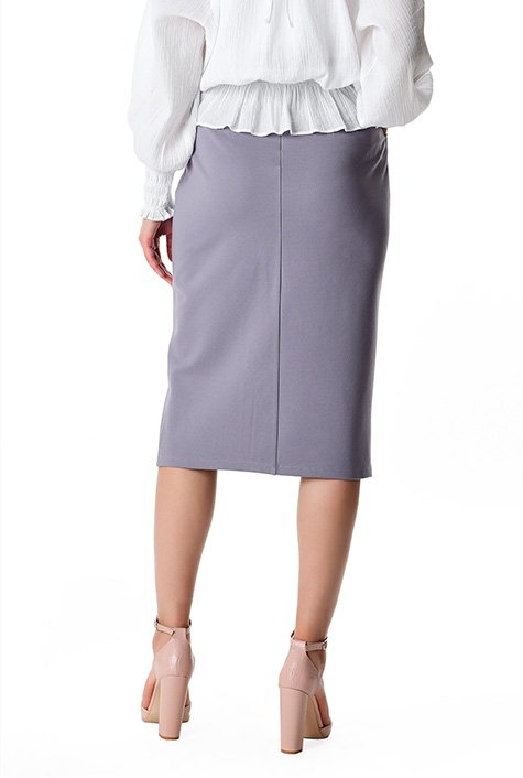 Ponte Knit Pencil Skirt