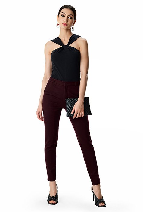 Ponte knit on sale slim leg pants