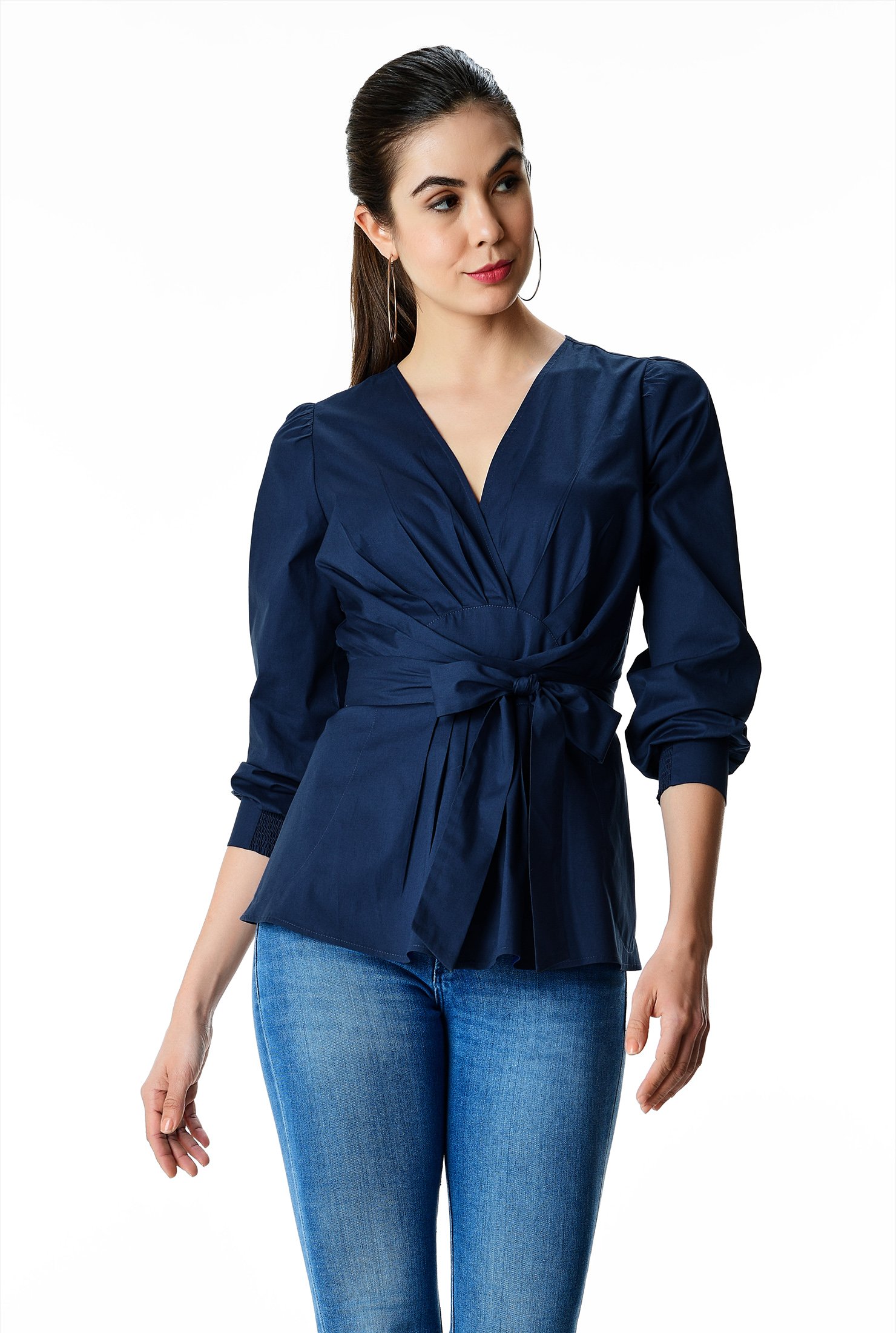 ruched poplin top